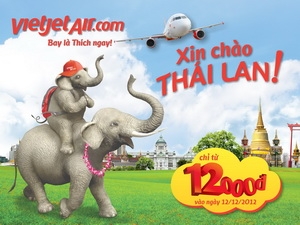 Vé giá rẻ tháng 12 đi Bangkok – VietJetAir